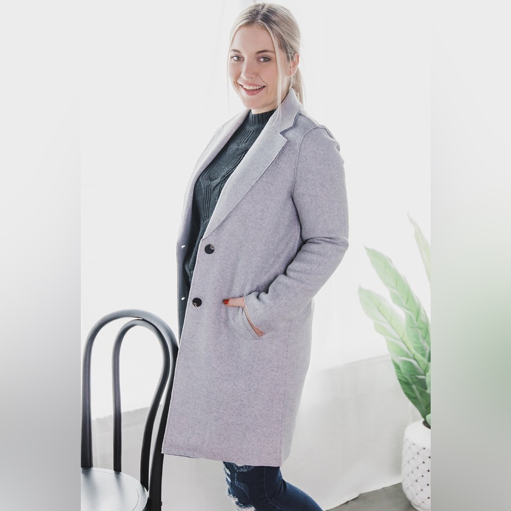 ONLY All Class Coat in Light Grey Melange Size XS